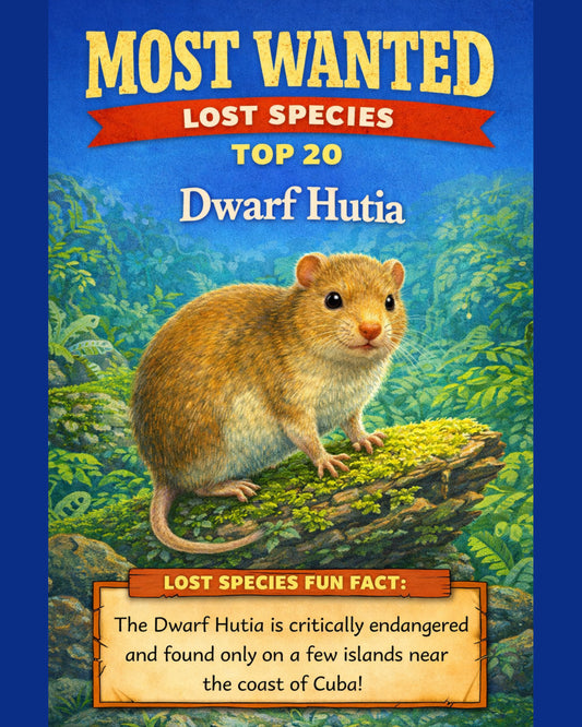 Dwarf Hutia — Lost Species Art, Most Wanted Top 20, 3 Sizes Included, Living Room Decor