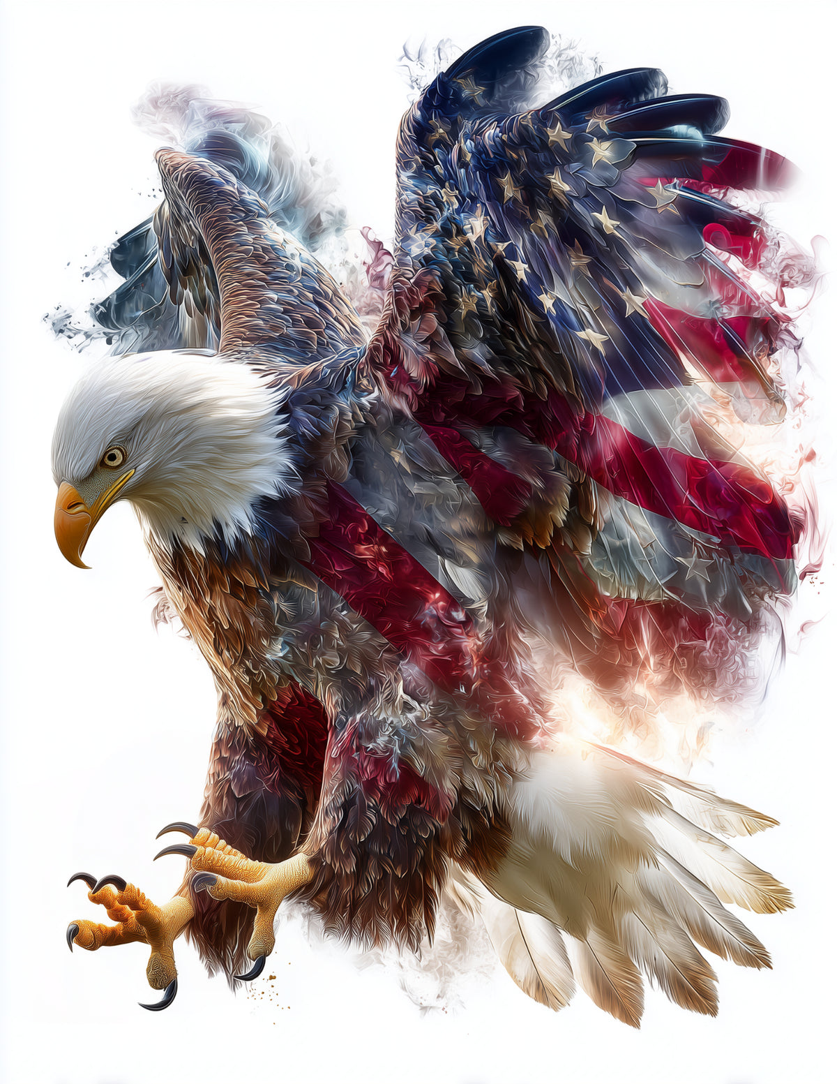 Eagle — Double Exposure Art, Midnight Hues Digital Wall Art, 3 Sizes Included, Living Room Decor