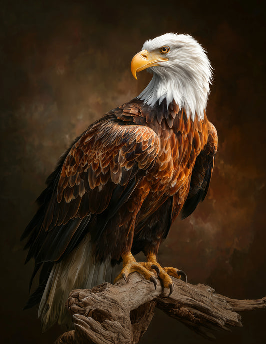 Eagle — Realistic Art, Warm Light Digital Wall Art, 3 Sizes Included, Living Room Decor