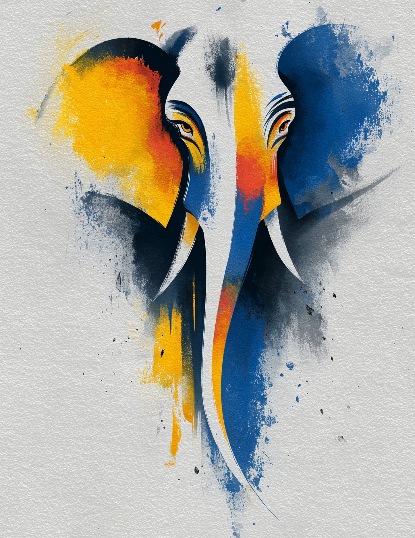Elephant — Inkflow Art, Jungle Decor Digital Wall Art, 3 Sizes Included, Living Room Decor