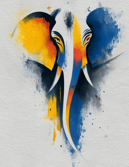 Elephant — Inkflow Art, Jungle Decor Digital Wall Art, 3 Sizes Included, Living Room Decor