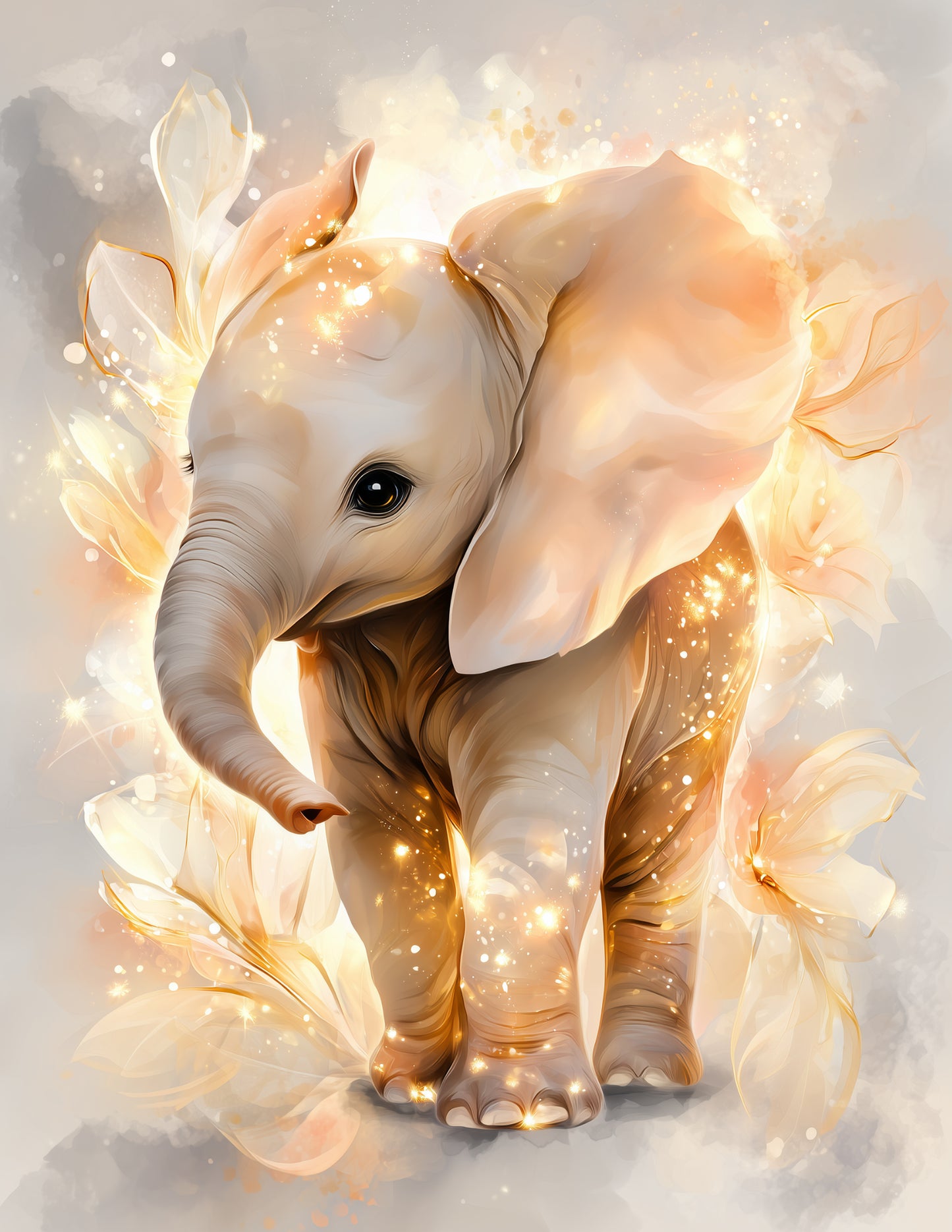 Elephant — Nursery Art, Gentle Tones Digital Wall Art, 3 Sizes Included, Nursery Decor