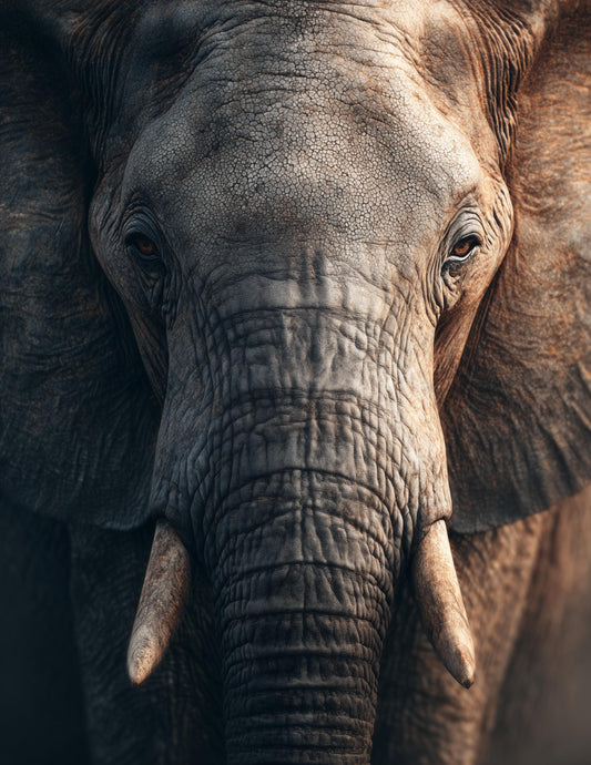 Elephant — Realistic Art, Warm Tones Digital Wall Art, 3 Sizes Included, Living Room Decor
