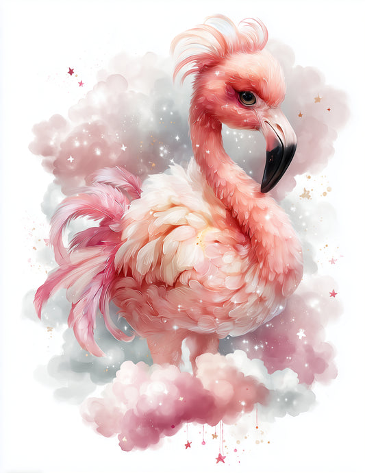 Flamingo — Nursery Art, Dreamy Tones Digital Wall Art, 3 Sizes Included, Nursery Decor
