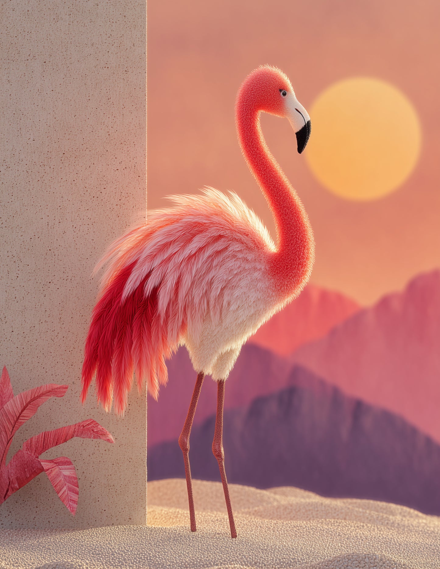 Flamingo — Nursery Art, Serene Palette Digital Wall Art, 3 Sizes Included, Nursery Decor