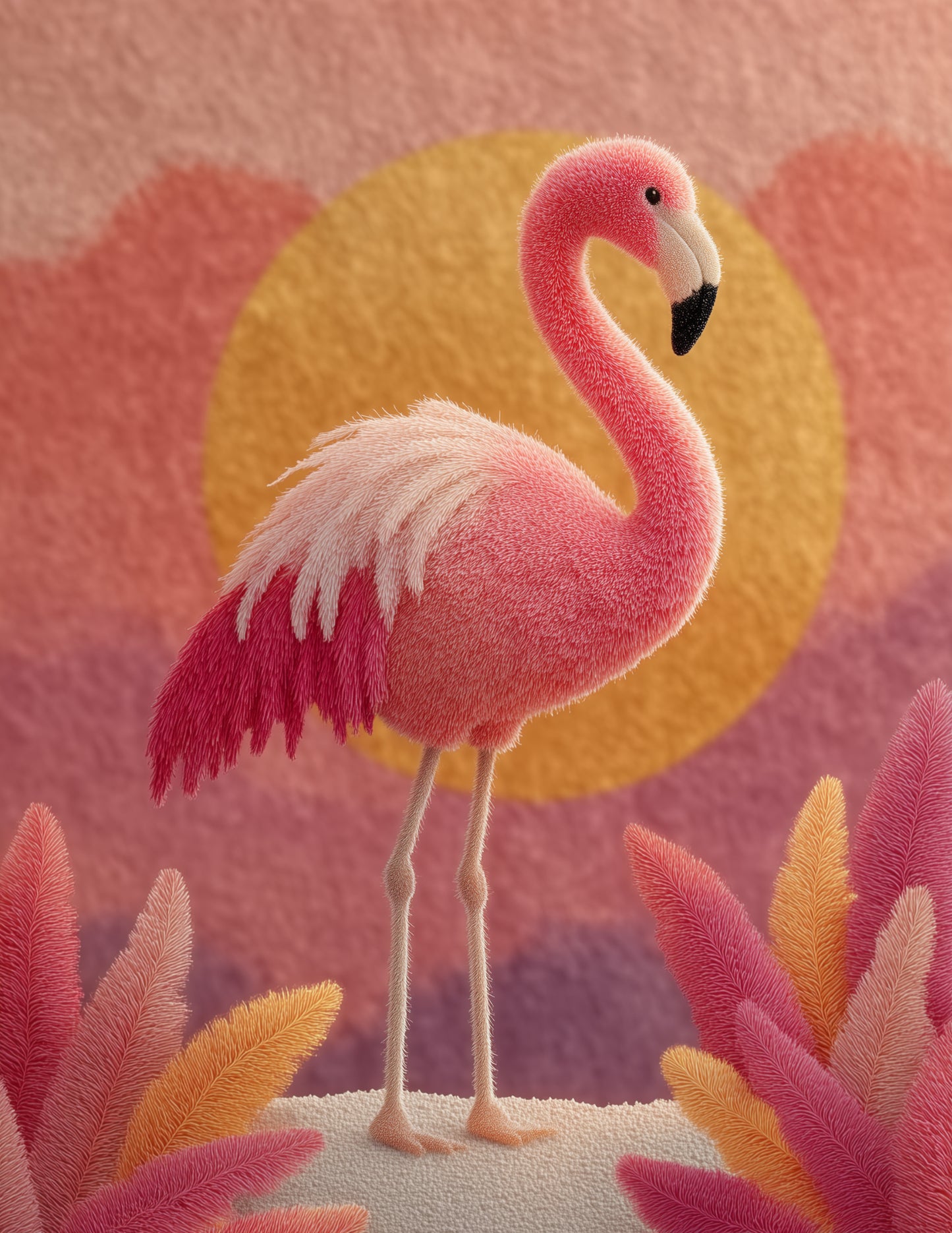 Flamingo — Nursery Art, Soft Gradients Digital Wall Art, 3 Sizes Included, Nursery Decor