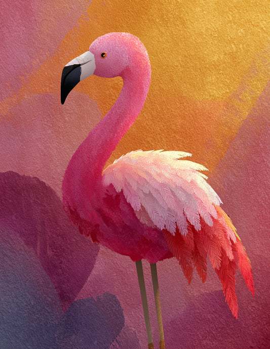 Flamingo — Nursery Art, Warm Tones Digital Wall Art, 3 Sizes Included, Nursery Decor
