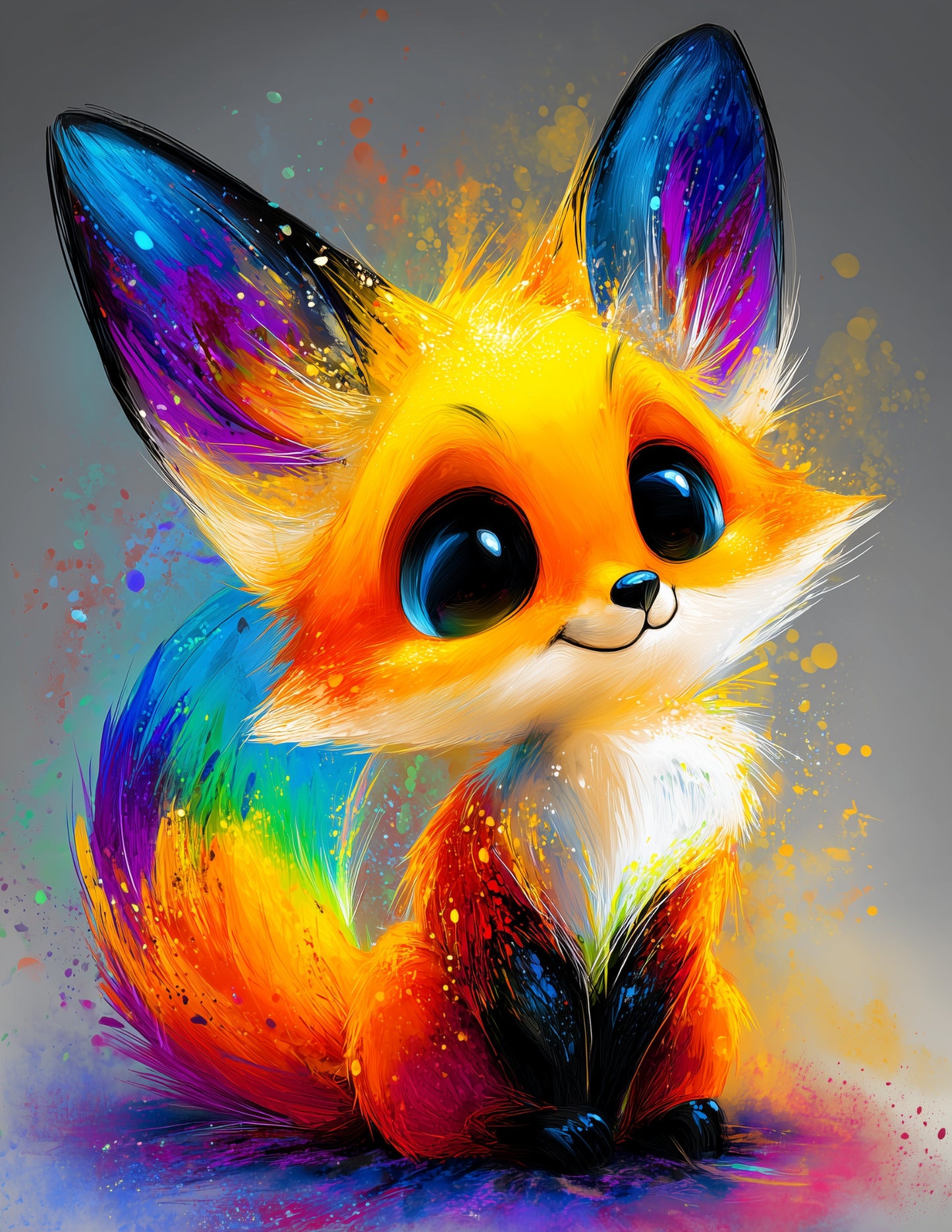 Fox — Cute Cartoon Art, Balanced Tones Digital Wall Art, 3 Sizes Included, Nursery Decor