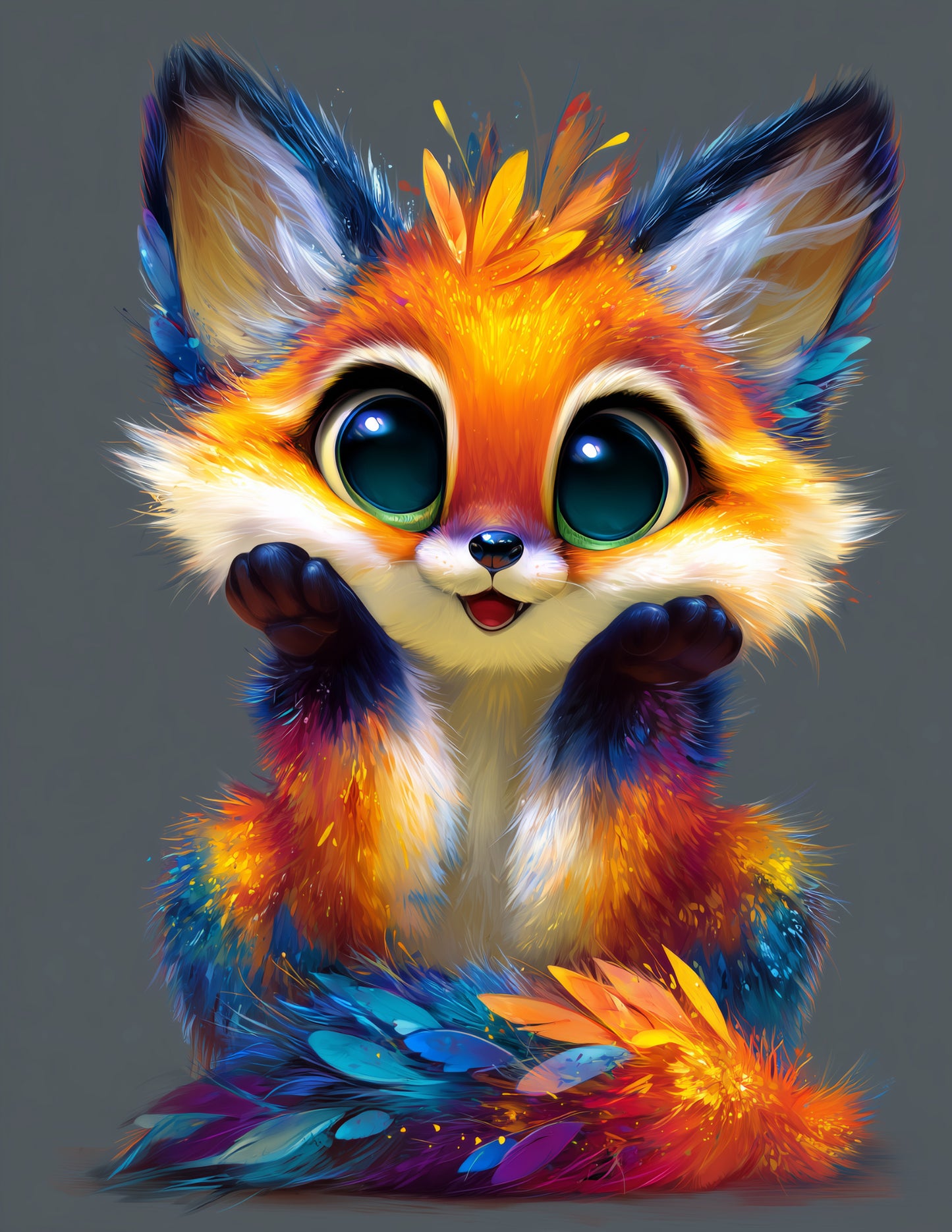 Fox — Cute Cartoon Art, Light Pastels Digital Wall Art, 3 Sizes Included, Nursery Decor