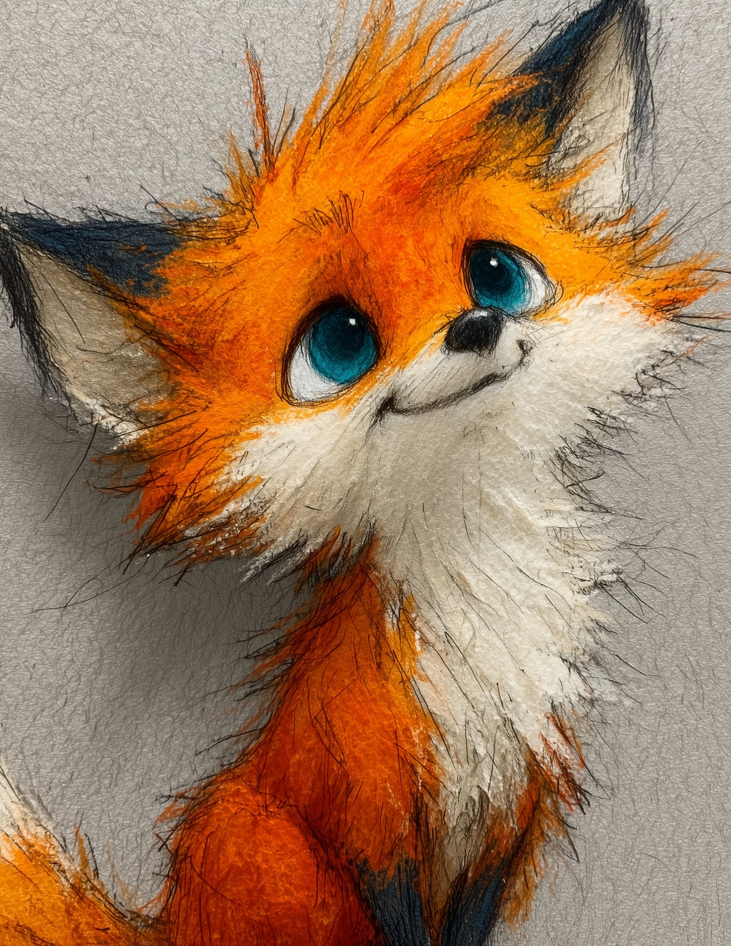 Fox — Cute Cartoon Art, Warm Tones Digital Wall Art, 3 Sizes Included, Nursery Decor