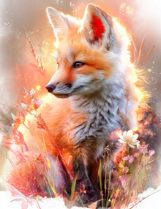 Fox — Nursery Art, Dramatic Lighting Digital Wall Art, 3 Sizes Included, Nursery Decor
