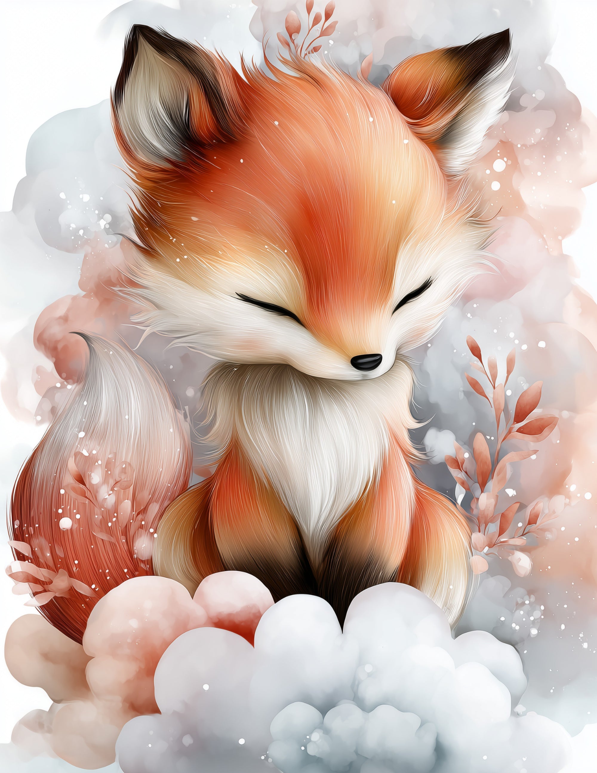 Fox — Nursery Art, Serene Palette Digital Wall Art, 3 Sizes Included, Nursery Decor