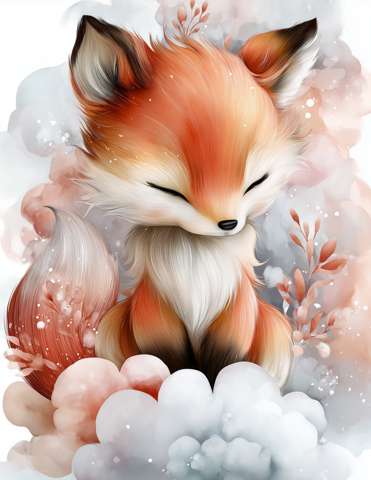 Fox — Nursery Art, Serene Palette Digital Wall Art, 3 Sizes Included, Nursery Decor