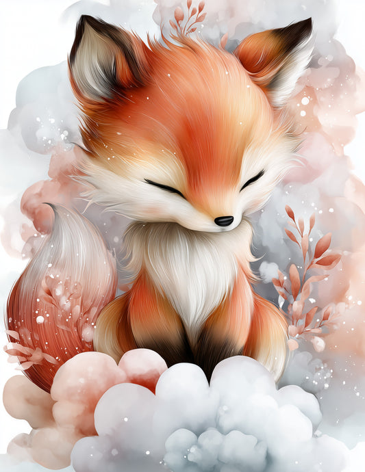 Fox — Nursery Art, Serene Palette Digital Wall Art, 3 Sizes Included, Nursery Decor