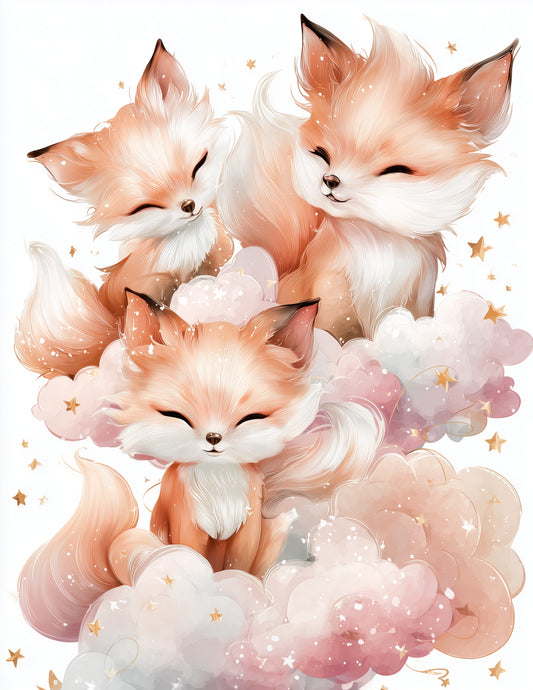 Fox — Nursery Pack Art, Balanced Tones Digital Wall Art, 3 Sizes Included, Nursery Decor