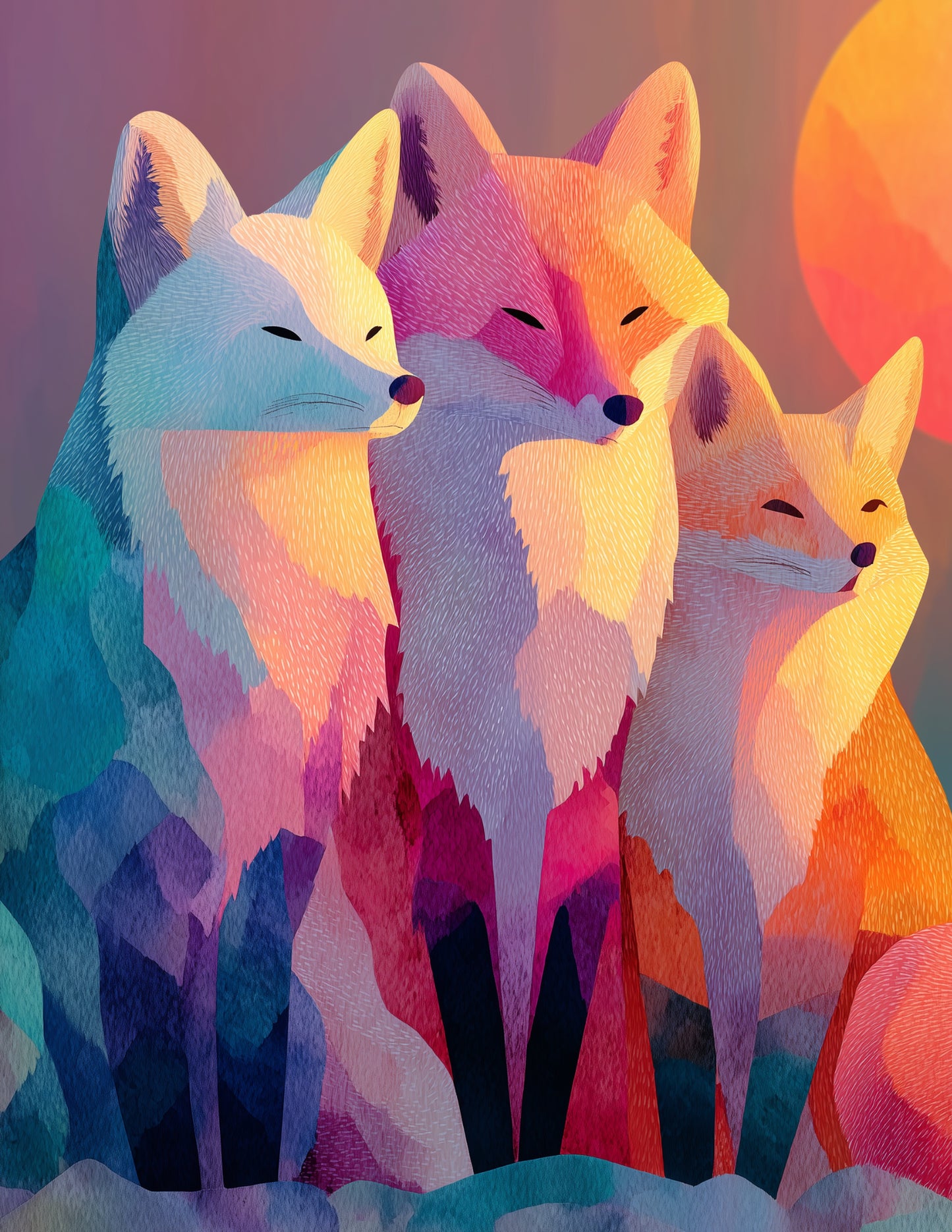 Fox — Nursery Pack Art, Warm Pastels Digital Wall Art, 3 Sizes Included, Nursery Decor
