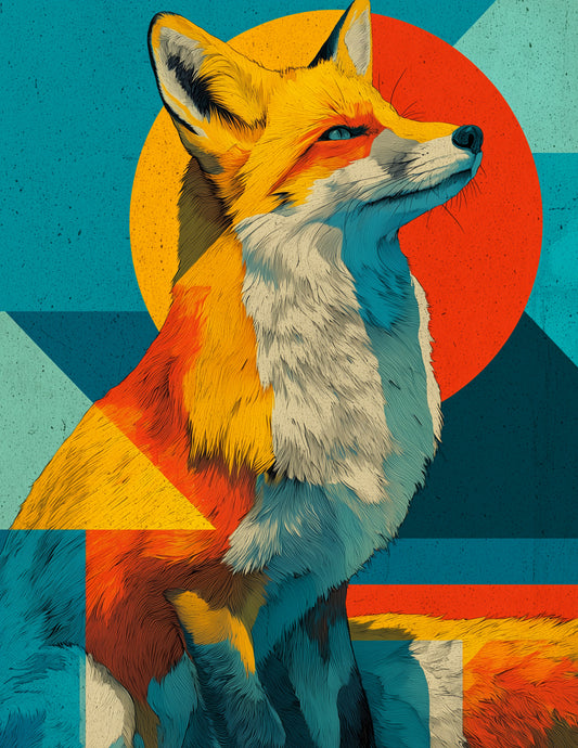 Fox — Pop Art, Balanced Tones Digital Wall Art, 3 Sizes Included, Living Room Decor