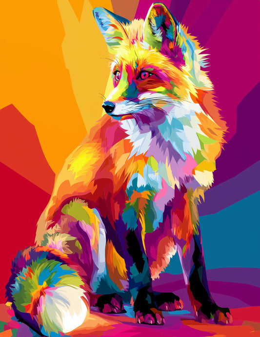 Fox — Pop Art, Refined Detail Digital Wall Art, 3 Sizes Included, Living Room Decor