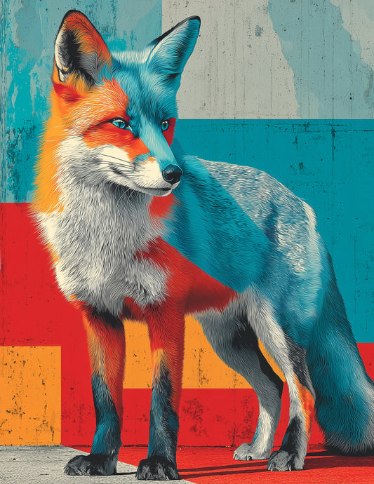Fox — Pop Art, Soft Gradients Digital Wall Art, 3 Sizes Included, Living Room Decor