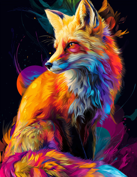 Fox — Pop Art, Subtle Transitions Digital Wall Art, 3 Sizes Included, Living Room Decor