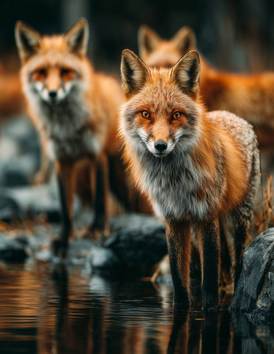 Fox — Realistic Pack Art, Forest Calm Digital Wall Art, 3 Sizes Included, Living Room Decor