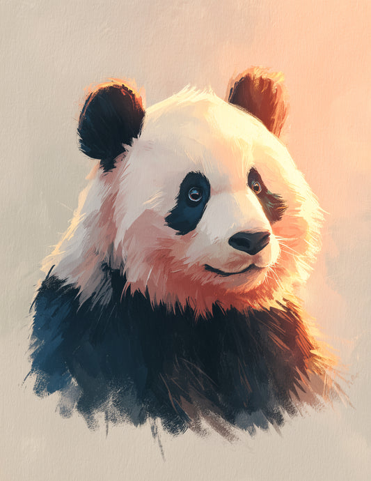 Giant Panda — Nursery Art, Gentle Tones Digital Wall Art, 3 Sizes Included, Nursery Decor