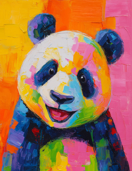 Giant Panda — Nursery Art, Light Palette Digital Wall Art, 3 Sizes Included, Nursery Decor
