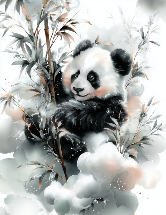 Giant Panda — Nursery Art, Serene Hues Digital Wall Art, 3 Sizes Included, Nursery Decor