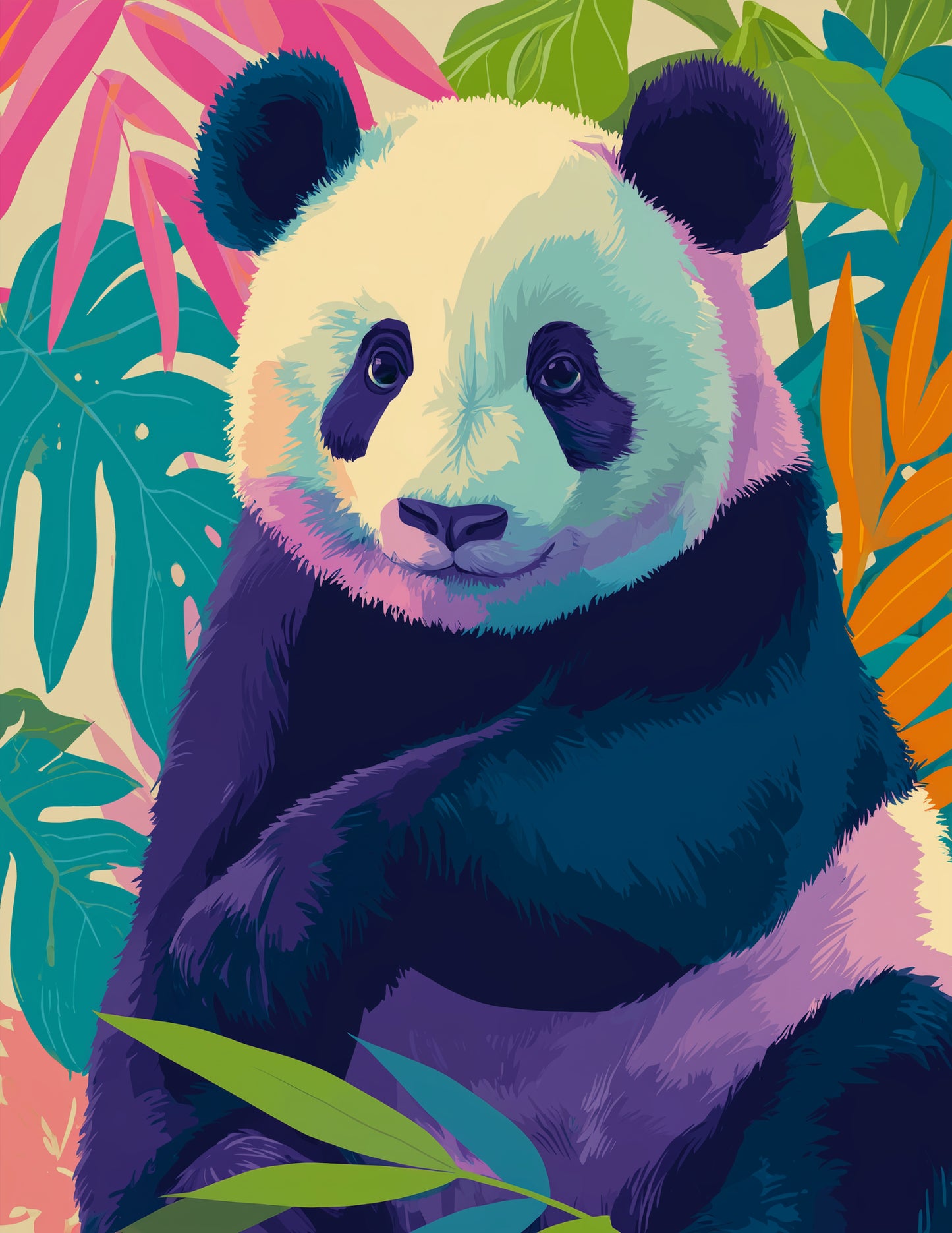 Giant Panda — Nursery Art, Subtle Pastels Digital Wall Art, 3 Sizes Included, Nursery Decor