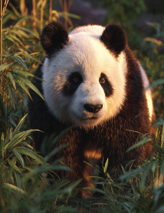 Giant Panda — Realistic Art, Layered Hues Digital Wall Art, 3 Sizes Included, Living Room Decor