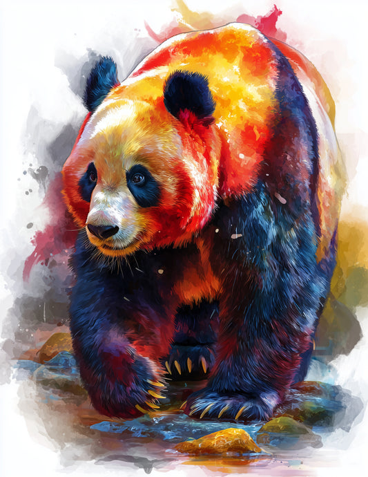Giant Panda — Watercolor Art, Dreamy Tones Digital Wall Art, 3 Sizes Included, Living Room Decor