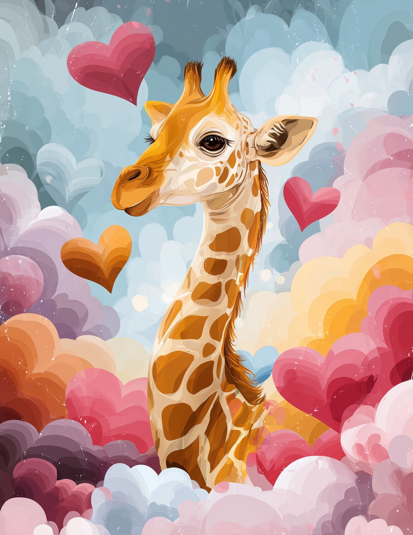 Giraffe — Nursery Art, Vibrant Palette Digital Wall Art, 3 Sizes Included, Nursery Decor