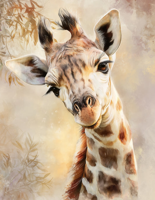 Giraffe — Nursery Art, Warm Lighting Digital Wall Art, 3 Sizes Included, Nursery Decor
