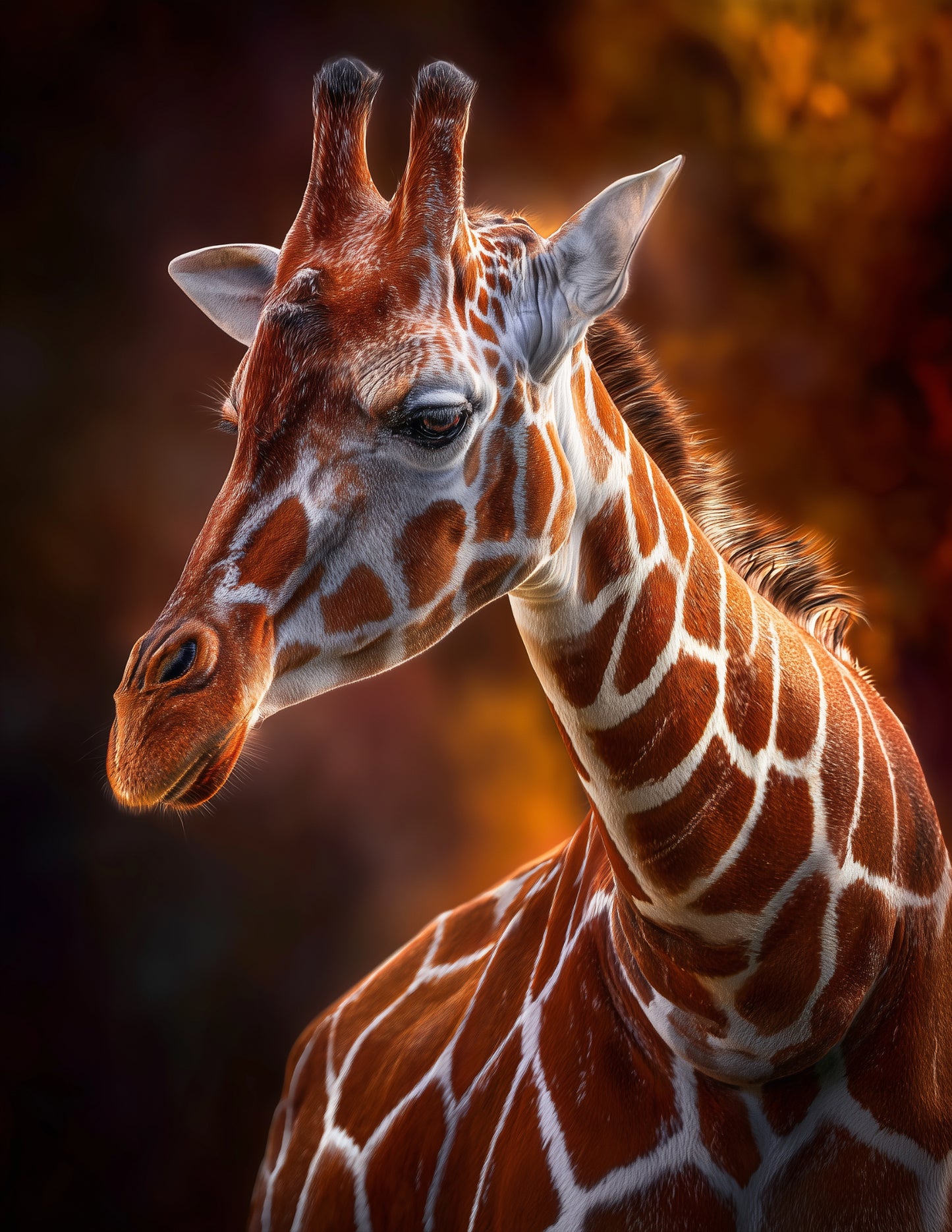 Giraffe — Realistic Art, Warm Tones Digital Wall Art, 3 Sizes Included, Living Room Decor