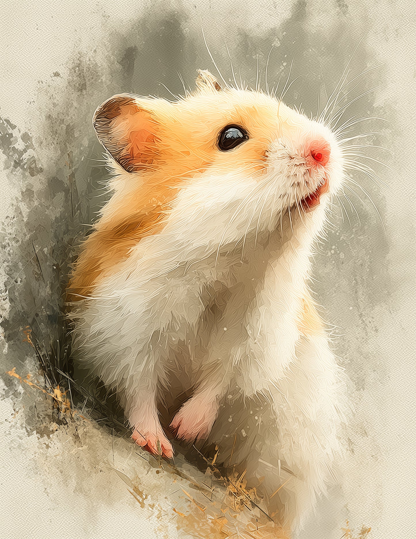 Hamster — Nursery Art, Calm Tones Digital Wall Art, 3 Sizes Included, Nursery Decor