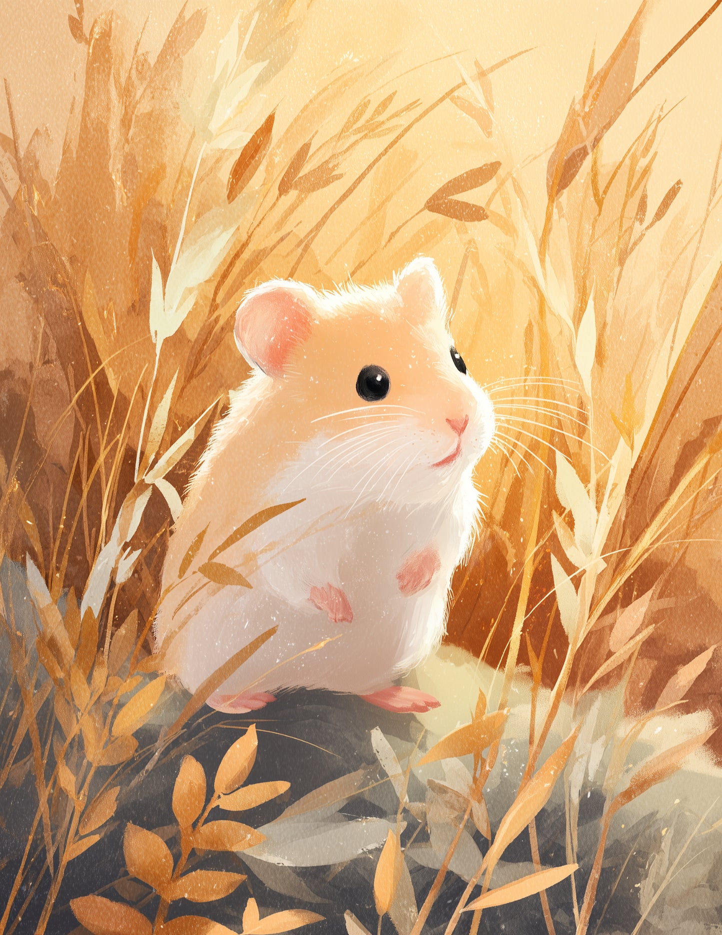 Hamster — Nursery Art, Dreamy Pastels Digital Wall Art, 3 Sizes Included, Nursery Decor