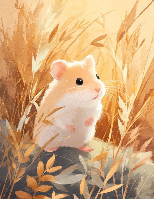 Hamster — Nursery Art, Dreamy Pastels Digital Wall Art, 3 Sizes Included, Nursery Decor