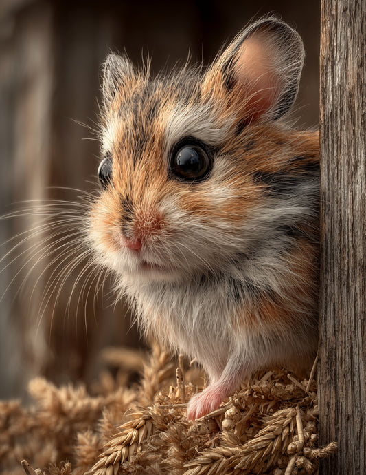 Hamster — Realistic Art, Soft Hues Digital Wall Art, 3 Sizes Included, Living Room Decor