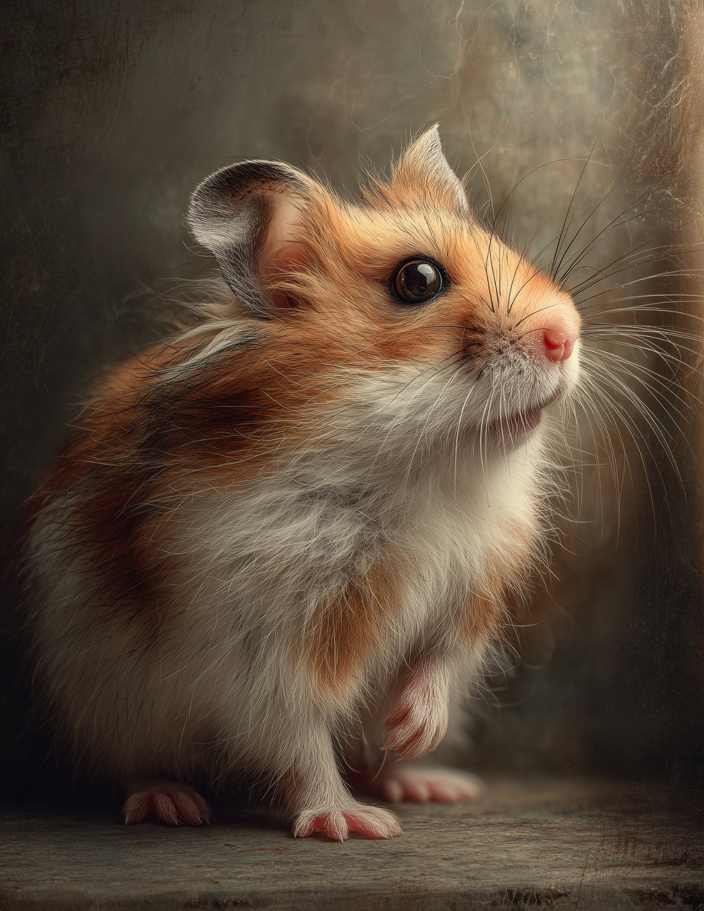 Hamster — Realistic Art, Warm Tones Digital Wall Art, 3 Sizes Included, Living Room Decor
