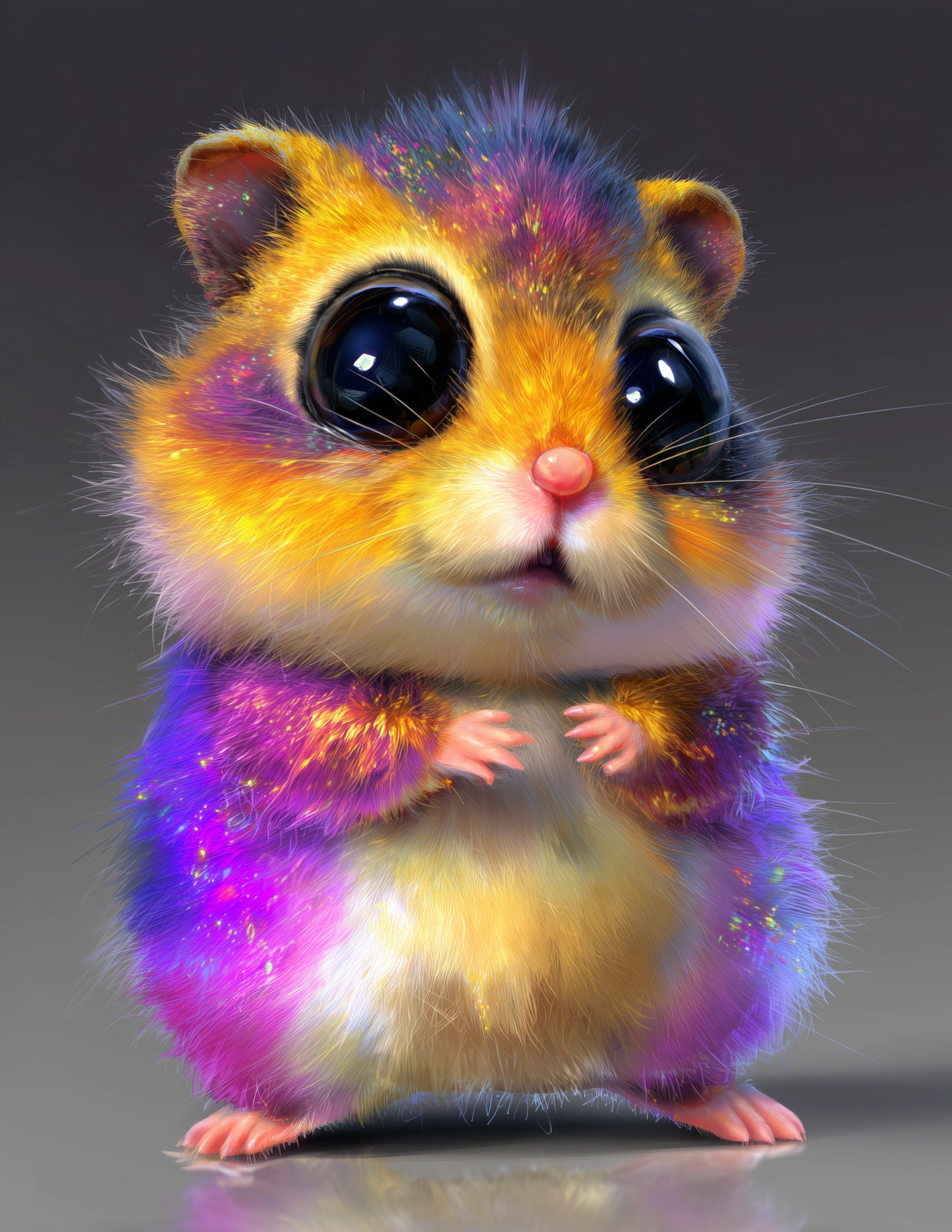 Hamster — Cute Cartoon Art, Balanced Tones Digital Wall Art, 3 Sizes Included, Nursery Decor