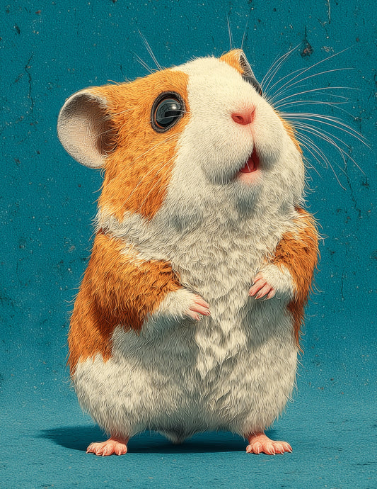 Hamster — Cute Cartoon Art, Gentle Hues Digital Wall Art, 3 Sizes Included, Nursery Decor