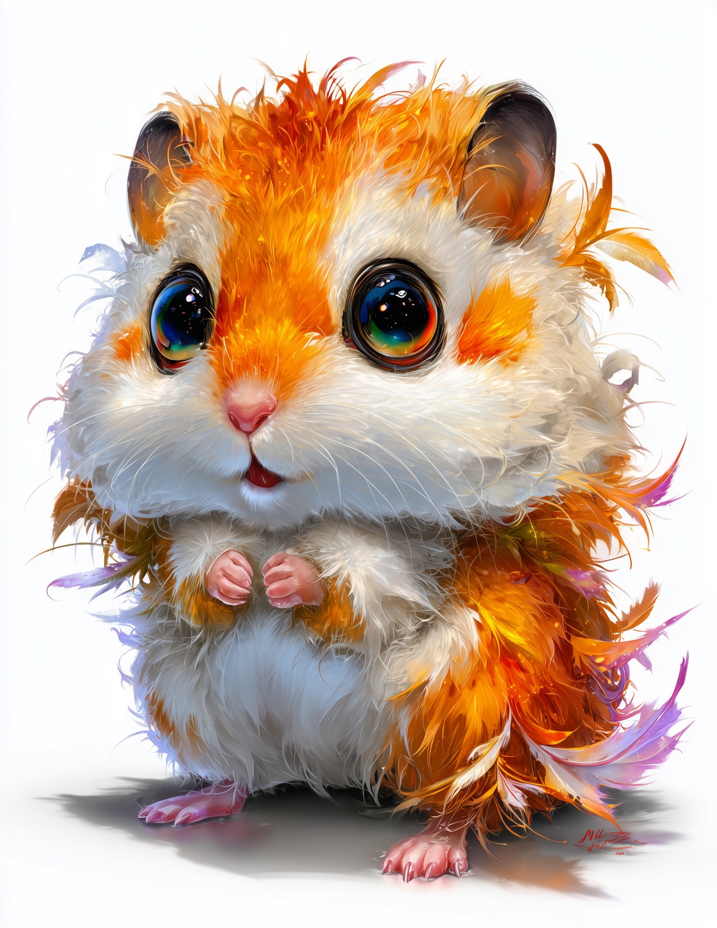Hamster — Cute Cartoon Art, Soft Gradients Digital Wall Art, 3 Sizes Included, Nursery Decor