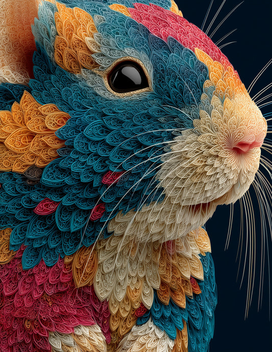 Hamster — Fractal Filigree Art, Balanced Tones Digital Wall Art, 3 Sizes Included, Living Room Decor