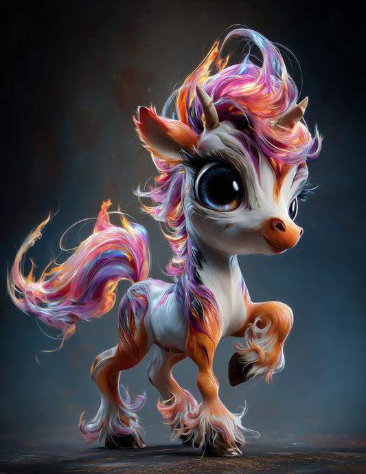 Horse — Cute Cartoon Art, Color Variation Digital Wall Art, 3 Sizes Included, Nursery Decor