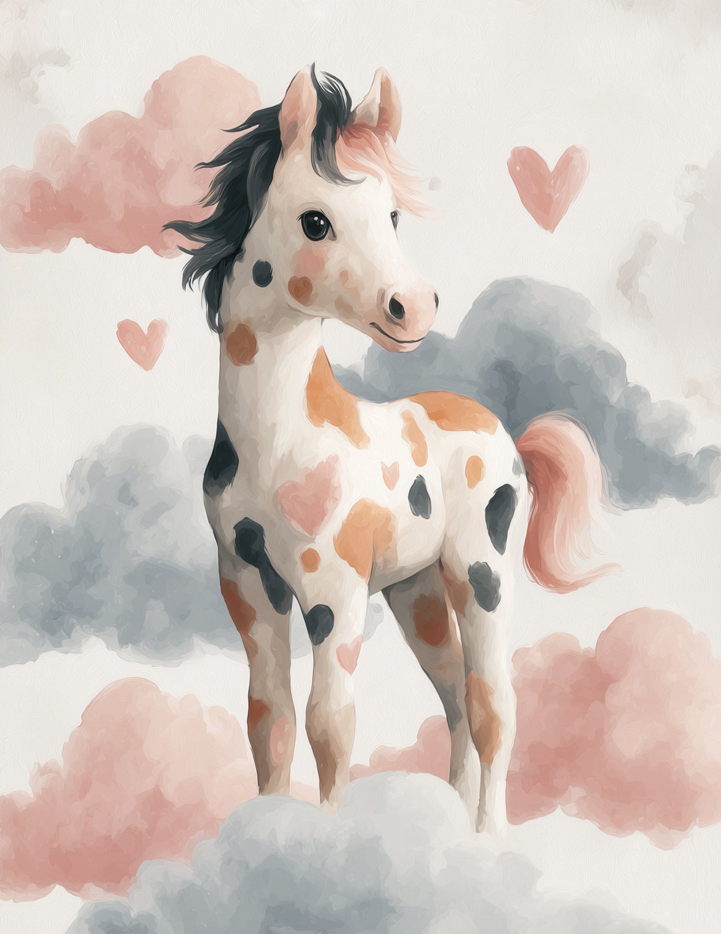 Horse — Nursery Art, Balanced Hues Digital Wall Art, 3 Sizes Included, Nursery Decor