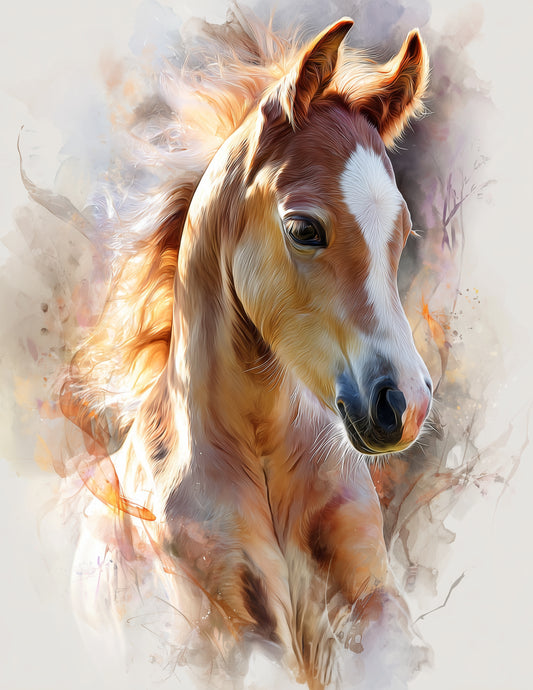 Horse — Nursery Art, Muted Pastels Digital Wall Art, 3 Sizes Included, Nursery Decor