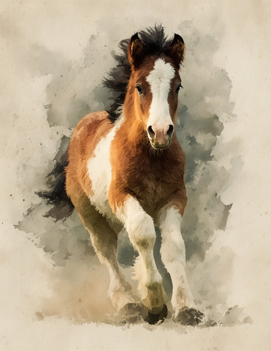 Horse — Nursery Art, Quiet Hues Digital Wall Art, 3 Sizes Included, Nursery Decor