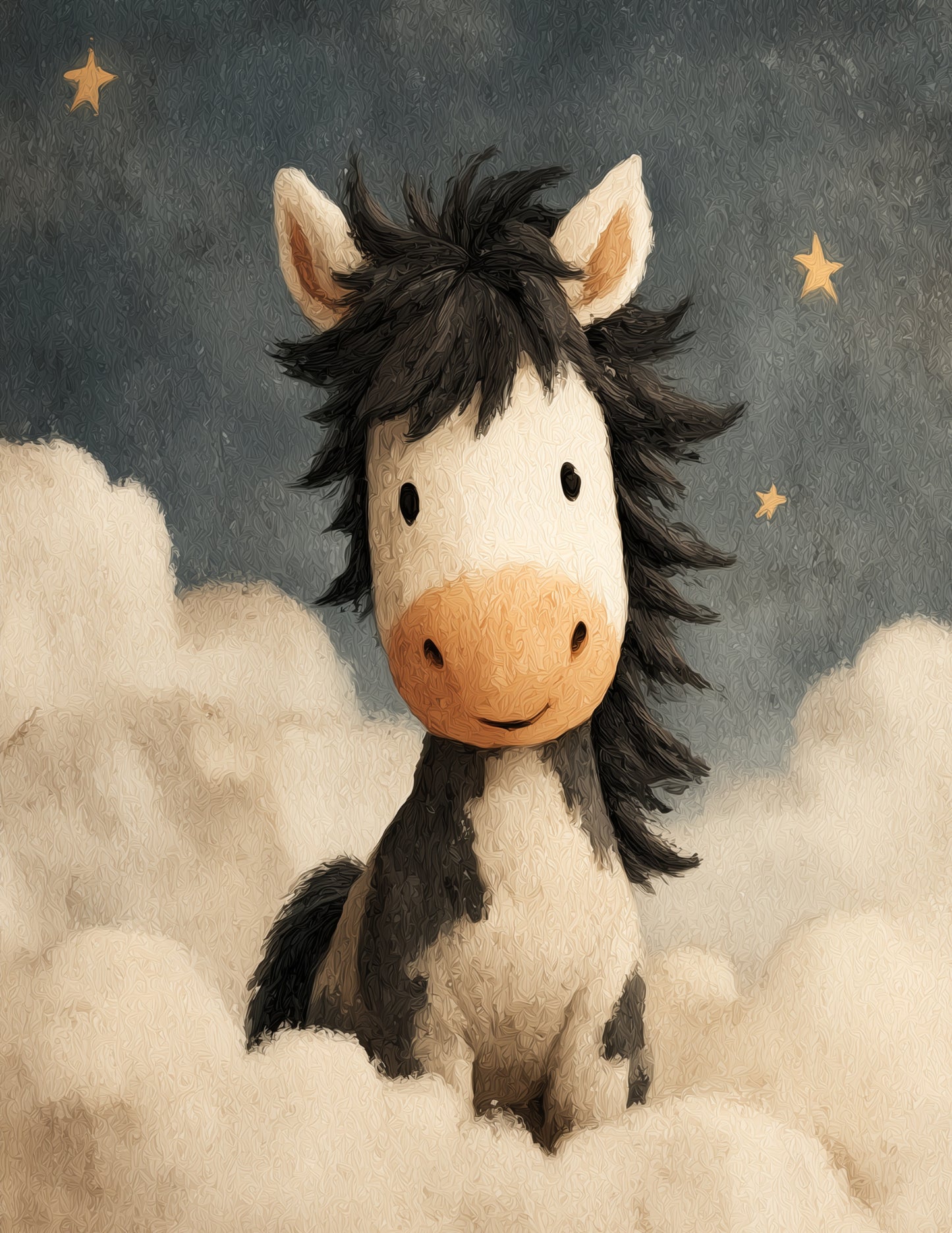 Horse — Nursery Art, Soft Pastels Digital Wall Art, 3 Sizes Included, Nursery Decor