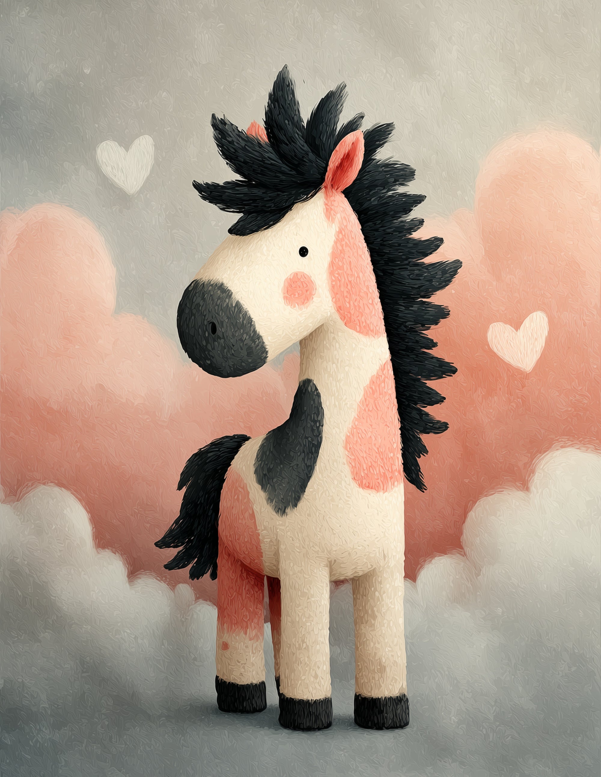 Horse — Nursery Art, Tender Tones Digital Wall Art, 3 Sizes Included, Nursery Decor