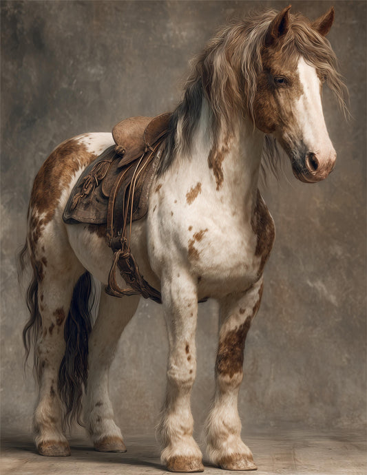 Horse — Realistic Art, Golden Hues Digital Wall Art, 3 Sizes Included, Living Room Decor